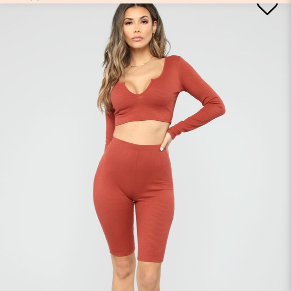 Rust Shorts Set